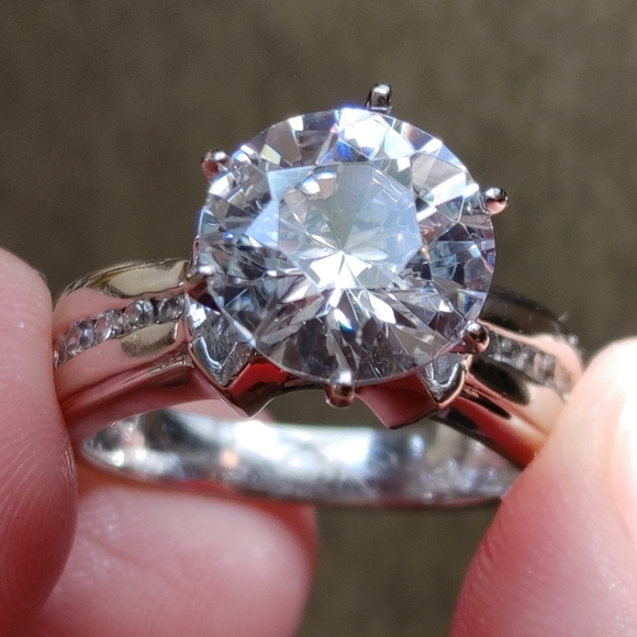 Vintage 14k GP/ Sterling Wedding/ Engagement Ring - Picture 2 of 11